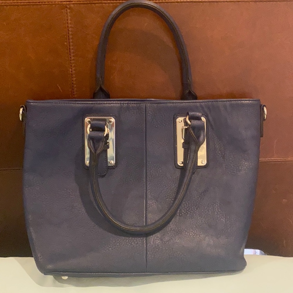 Charming Charlie Navy Blue Leather Style Purse
